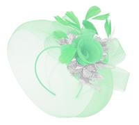 Caprilite Feather Flower Fascinator Hat Veil Net Headband Clip Ascot Derby Races Wedding (Mint Green and Silver)
