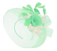 Caprilite Feather Flower Fascinator Hat Veil Net Headband Clip Ascot Derby Races Wedding (Mint Green and Cream)