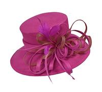 Caprilite Fuchsia Hot Pink and Burgundy Large Queen Brim Hat Occasion Hatinator Fascinator Weddings Formal