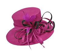 Caprilite Fuchsia Hot Pink Large Queen Brim Hat Occasion Hatinator Fascinator Weddings Formal