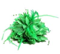 Caprilite Green Fascinator Corsage Flower Petals Feathers Handmade