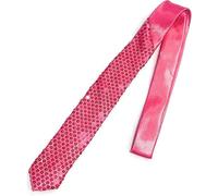 Caprilite SATIN SEQUINNED Sequin Party Plain 2" Skinny Neck Tie Fancy Dress Magic Show Mens Womens Unisex - Fuchsia Pink