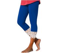 Capris for Women UK Lace Pants Summer Beach High Waisted Capri Pants Ladies 3/4 Trousers Slim Fit Running Workout Yoga Pants Stretchy Cropped Gym Leggings Daily Outfits