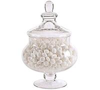 CAPRISTAR 30cm Retro Decorative Glass Lid Candy Food Storage Pot Glass Storage Jar (PACK OF 2)