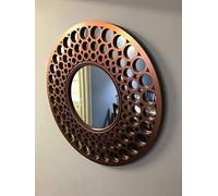 CAPRISTAR 63cm Round COPPER Mirror Home Decor Designer Wall Mirror Beautiful Decoration Art Piece Gift