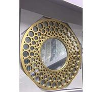 CAPRISTAR 63cm Round GOLD Mirror Home Decor Designer Wall Mirror Beautiful Decoration Art Piece Gift
