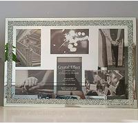 CAPRISTAR Crushed Crystals Photo Frame Silver Mirrored Crushed Jewel Crystal Diamante Picture Frame (6 Picture Frame)