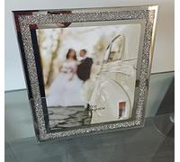 CAPRISTAR Crushed Crystals Photo Frame Silver Mirrored Crushed Jewel Crystal Diamante Picture Frame (10X12 inch)