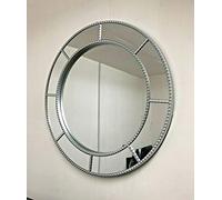 CAPRISTAR ROUND MOROCCAN WINDOW STYLE MIRROR LIVING ROOM DECOR HALLWAY WALL GLASS 61x61CM (Silver)