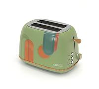 Caprizze Kaito Extra Wide Double Slot Toaster 6 Browning Levels, Floral and Wood Effect, Matt Green