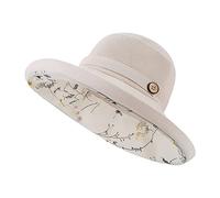 Caps for Women Fedora Hat Women's Sun Hat Double Layered Floral Fisherman Sun Ladies Hats for Small Heads Fedora Hats (White, M)