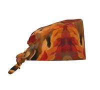 Caps Fox & Autumn Leaves Tie Back Head Cover Adjustable Sweat Absorbent Working Cap For Men Exercise Tennis