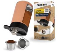 CAPS ME - Refillable Capsule Kit for Nespresso Original (1 Shaker + 2 Reusable Stainless Steel Pods + 48 Paper Lids - Economical and Ecological Solution