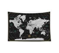 Capsceoll Tapestry World Map, Map Hanging Wall Hanging Decorations Outdoor Wall Hanging Wall Art for Living Room World Map Wall Decor Wall Paintings for Bedroom 80X60 Inches,Black White