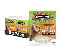 Capsicana Mexican Mini Tortilla Wraps 240g | Pack of 10 | Soft & Fluffy Wheat Flour Wraps