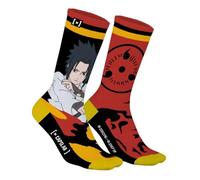 Capslab Anime & Pop Culture Socks - Cool Stockings with Iconic Motifs of Pikachu, Zoro, Sasuke & More, Socks-Naruto Sasuke-red-#35490, 43-46