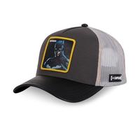 Capslab Batman DC Faux Leather Grey Black Adjustable Trucker Cap, Grey/Black/Yellow, One Size