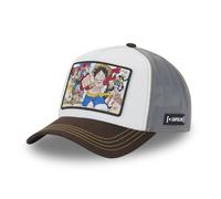 One Piece Men's Luffy Trucker Cap, Original Manga Anime, Brown, One Size