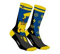 Capslab Pokèmon Socks Pikachu - Blue Black - Officially licensed anime socks for men and women - Comfortable cotton socks in Pikachu & Pokèball design - - 39-42