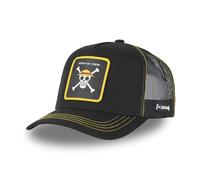 Capslab Straw Hat Crew One Piece Black Trucker Cap
