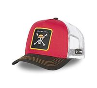 Capslab Straw Hat Crew One Piece Red Black White Trucker Cap - One-Size