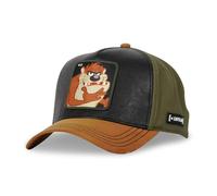 Capslab Taz Looney Tunes Faux Leather Black Brown Green Adjustable Snapback Cap