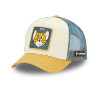 Capslab Trucker Cap with Patch Tom & Jerry - Officially Licensed Snapback Baseball Cap - Ventilated Mesh Back - Adjustable Size - Unisex Design, Yellow/Light Blue/Beige, One Size