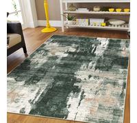 Capslpad 120x180cm Large Modern Abstract Rugs Living Room Non-slip Area Rug Short Pile Faux Wool Bedroom Carpet Lightweight Washable Minimalist Floor Carpet for Living Room Bedroom Office Decor, Green