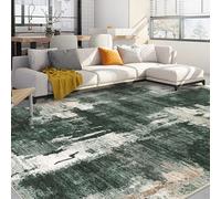 Capslpad 240x340cm Large Modern Abstract Rugs Living Room Non-slip Area Rug Short Pile Faux Wool Bedroom Carpet Lightweight Washable Minimalist Floor Carpet for Living Room Bedroom Office Decor, Green