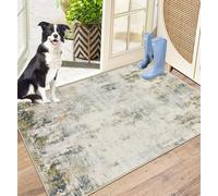 Capslpad Dirt Trapper Door Mat 60x90cm, Non-Slip Door Mat Indoor, Machine Washable Entrance Rug, Modern Abstract Soft Inside Floor Mat for Entryway, Front Back Door, Muddy Wet Shoes and Paws, Beige