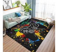 Capslpad Gaming Rug for Boys Room 150x200cm Machine Washable Gamer Controller Area Rugs Non-Slip 3D Printed Gamepad Kids Play Mat Short Pile Floor Carpet Rugs for Boys Teens Bedroom Living Room Decor