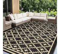 Capslpad Outdoor Rug Waterproof 270x365cm Extra Large Plastic Straw Rugs Reversible UV Resistant Picnic Blanket RV Camping Carpet Recycled Area Rug for Backyard Deck Garden Beach Picnic Decor,Camel