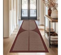 Capslpad Rug Runner Hallway 80 x 200 cm Jute Look Kitchen Rug Natural Washable Rug Red Non-Slip Kitchen Runner Corridor Runner Hallway Kitchen Bedroom Balcony