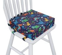 Capslpad Toddler Booster Seat Cushion for Dining Table with 3 Adjustable Straps Waterproof Thick Cartoon Booster Seat Cushions Detachable Washable Strong Support Portable Blue Booster Chair Cushion