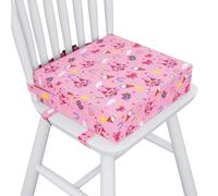 Capslpad Toddler Booster Seat Cushion for Dining Table with 3 Adjustable Straps Waterproof Thick Cartoon Booster Seat Cushions Detachable Washable Strong Support Portable Pink Booster Chair Cushion