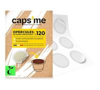 CAPSME - 120 Lid Lids in Compostable Paper for Reusable Capsules Compatible with Nespresso Original - Optimal Ecological Extraction Filter Made in France Easy to Stick.