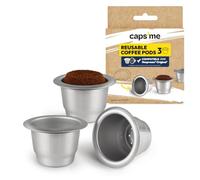 CAPSME 3 Reusable Stainless Steel Capsules Compatible with Original Nespresso Machines