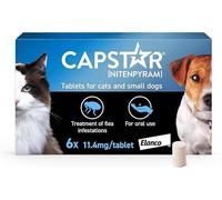 Capstar Flea Tablets for Dogs and Cats from 1kg to 11kg, Oral Medication for Flea Treatment in Small Dogs and Cats, Contains 6x 11.4mg Nitenpyram Flea Tablet