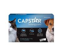 Capstar Flea Tablets for Dogs and Cats from 1kg to 11kg, Oral Medication for Flea Treatment in Small Dogs and Cats, Contains 6x 11.4mg Nitenpyram Flea Tablet