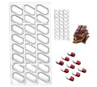Capsule Chocolate Molds, 10.8x5.3inch Transparent PC Pill Mold, Candy Making Tool Tray for Making Pills Chocolate DIY Baking