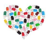 Capsule Letters,101 Pcs Colorful Smiley Message Capsules Capsule Letters Message Love Capsule Pills Gifts for Lovers and Friends
