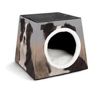 Capsule Pet Waterloo Border Collie Printed Foldable Dog House Cat Cave Soft Kitten Bed Warm Rabbit Nest Chinchillas Hideout for Indoor Small and Medium Animal