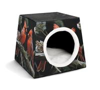 Capsule Pet Waterloo Cardinals Birds Fauna Wild Printed Foldable Dog House Cat Cave Soft Kitten Bed Warm Rabbit Nest Chinchillas Hideout for Indoor Small and Medium Animal