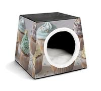 Capsule Pet Waterloo Cupcake Printed Foldable Dog House Cat Cave Soft Kitten Bed Warm Rabbit Nest Chinchillas Hideout for Indoor Small and Medium Animal