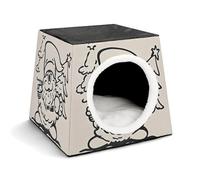 Capsule Pet Waterloo Dwarf Hugs The Tree Printed Foldable Dog House Cat Cave Soft Kitten Bed Warm Rabbit Nest Chinchillas Hideout for Indoor Small and Medium Animal