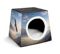 Capsule Pet Waterloo Eagle Mountains Printed Foldable Dog House Cat Cave Soft Kitten Bed Warm Rabbit Nest Chinchillas Hideout for Indoor Small and Medium Animal