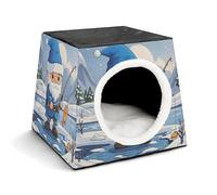 Capsule Pet Waterloo Fishing by The River Printed Foldable Dog House Cat Cave Soft Kitten Bed Warm Rabbit Nest Chinchillas Hideout for Indoor Small and Medium Animal