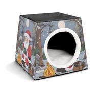 Capsule Pet Waterloo Light A Fire in The Wild Printed Foldable Dog House Cat Cave Soft Kitten Bed Warm Rabbit Nest Chinchillas Hideout for Indoor Small and Medium Animal