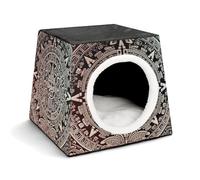 Capsule Pet Waterloo Mayan Calendar End of The World Printed Foldable Dog House Cat Cave Soft Kitten Bed Warm Rabbit Nest Chinchillas Hideout for Indoor Small and Medium Animal