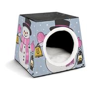 Capsule Pet Waterloo Moving Forward on A Snowy Night Printed Foldable Dog House Cat Cave Soft Kitten Bed Warm Rabbit Nest Chinchillas Hideout for Indoor Small and Medium Animal